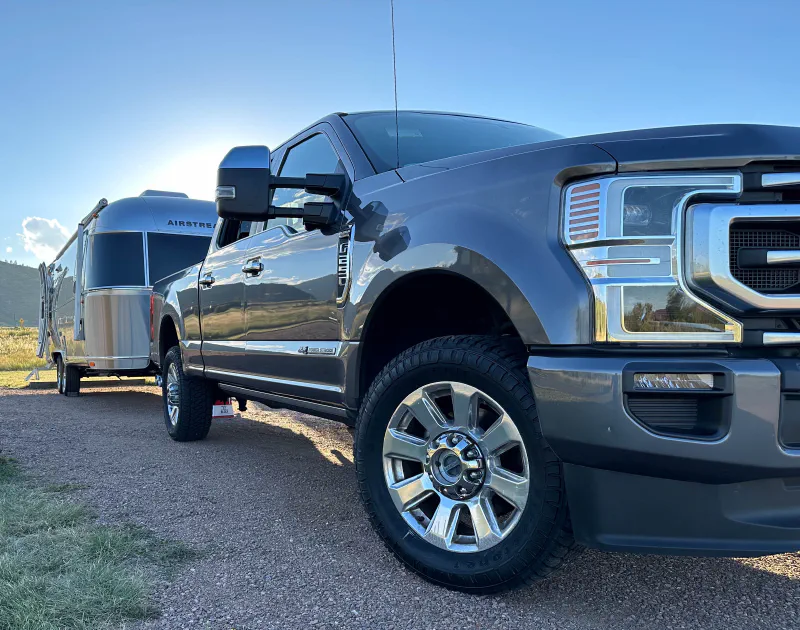 Pickup Truck with Airstream Camper